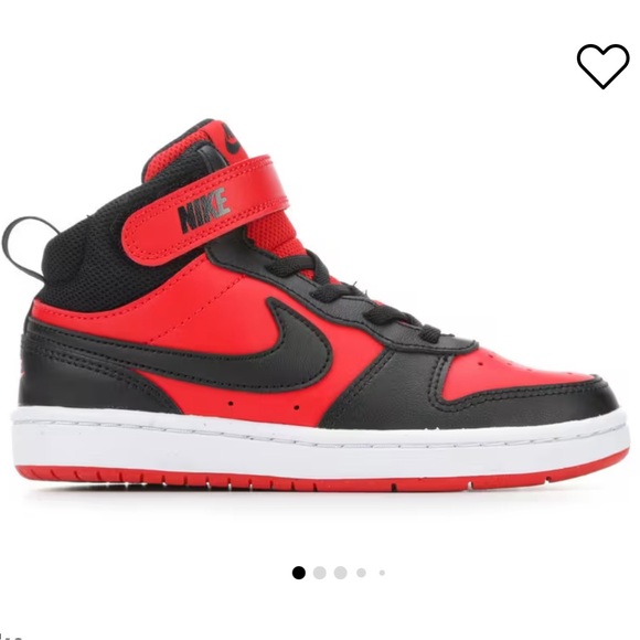 Nike Kids' Court Borough Mid 2 - Red and Black, Size 2Y, Unisex- worn once! - Picture 2 of 16